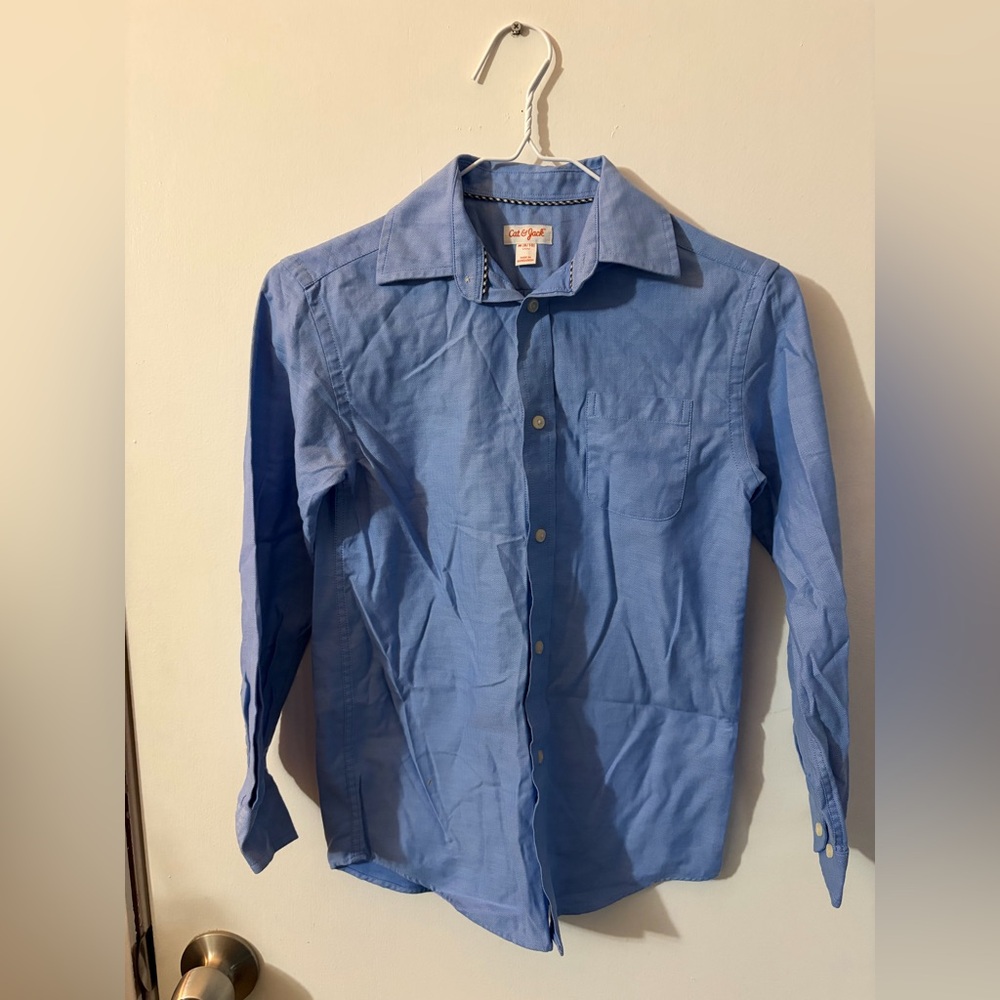 Boys Cat & Jack Medium 8-10 Blue Button-Up Shirt Tote11